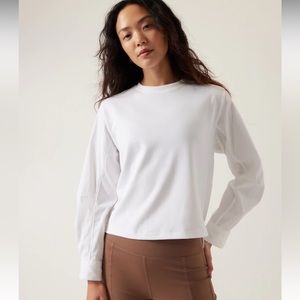 Athleta Hybrid Harlow Top, Size Large, White